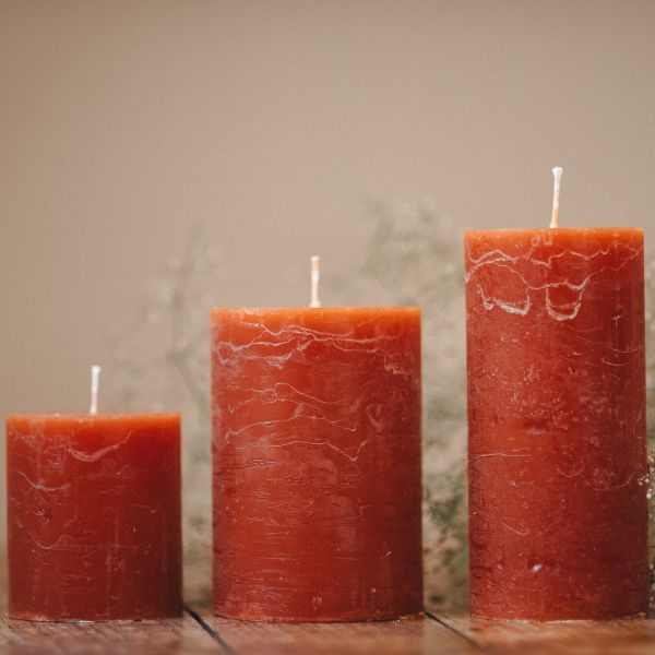 Terracotta cylinder candle