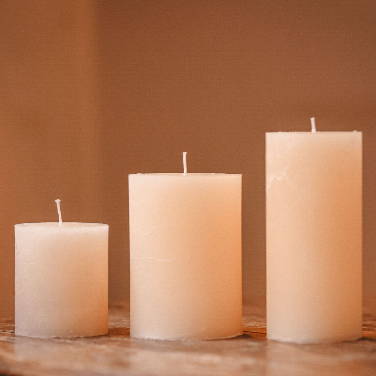 Cream cylinder candle