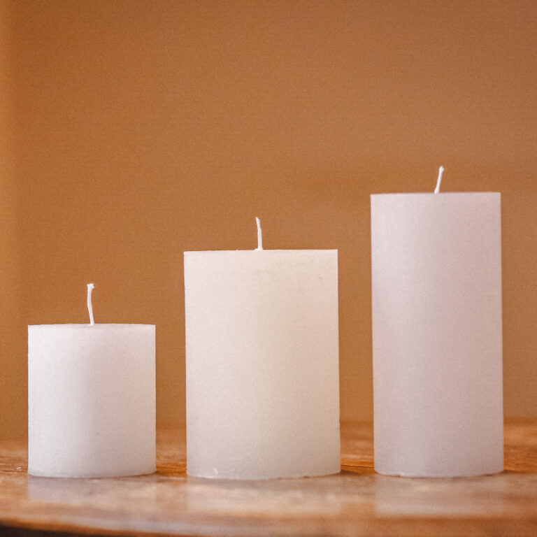 White cylinder candle