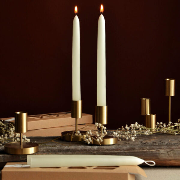 Set of cream table candles, 4 pcs.