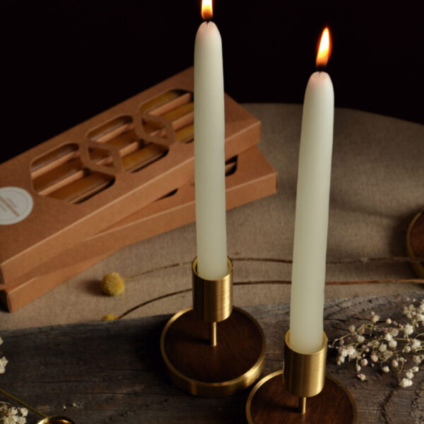 Set of cream table candles, 4 pcs.