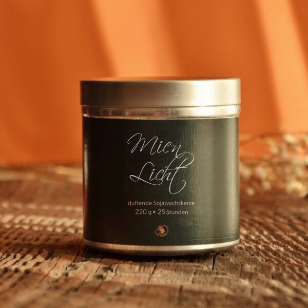 Soy wax candle with the scent of "sage and cedar"