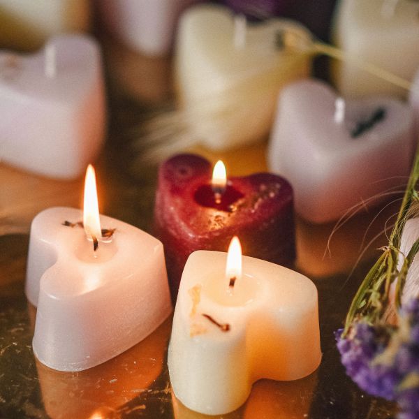 Heart candle set «Spices and herbs»