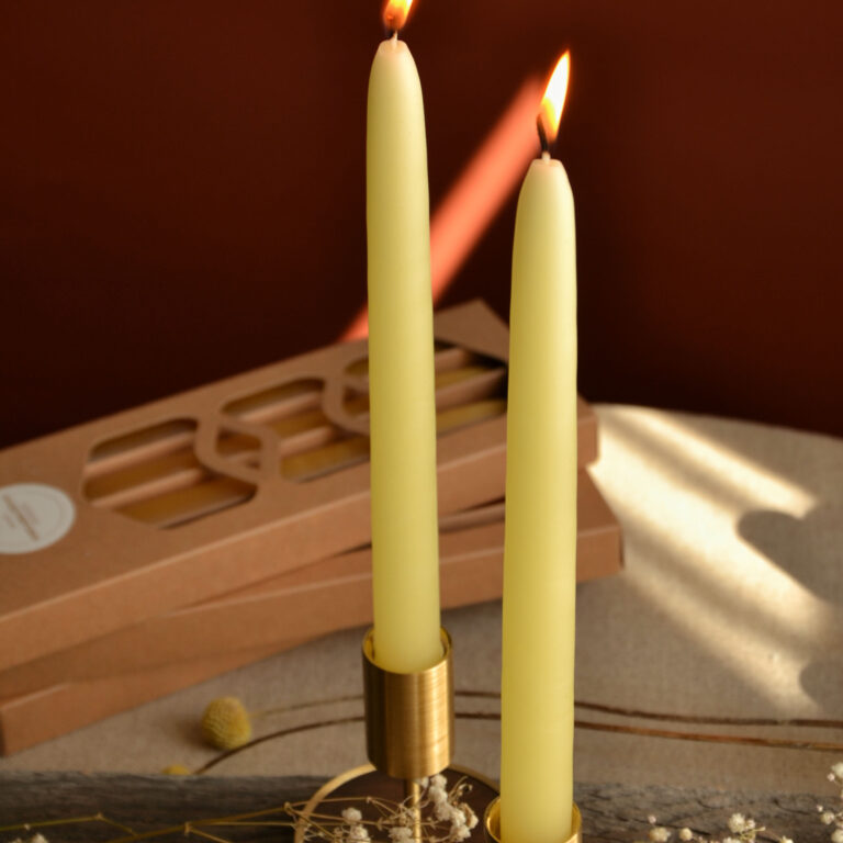 Yellow stick candles, 2 pcs.