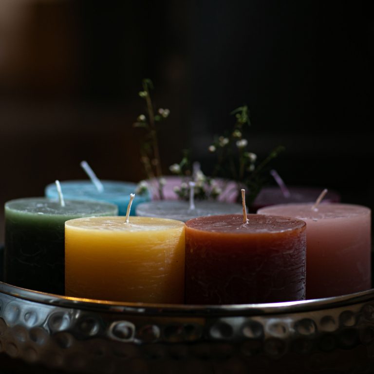 Cylinder candle "green moss"
